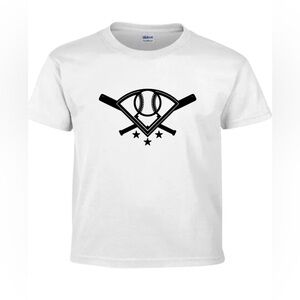 Gildan Kids White Baseball Bat Graphic Tee